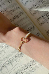 Alchemist Pearl 18k Gold Key Bracelet