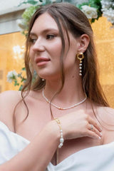 Serpentine Pearl 18k Gold Link Bracelet Mamour Paris Jewellery