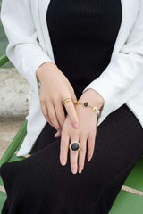 Vitoria Pearl and Black Onyx Bracelet Mamour Paris Jewellery