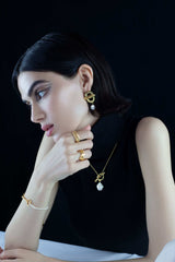 Celestial Pearl Drop Earrings Mamour Paris Jewelry