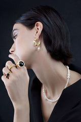 Chloé Pearl Medium Twisted Hoop Earrings Mamour Paris Jewelry Jewellery