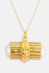  Elena Bold Pearl Talisman 18k gold necklace Mamour Paris Jewellery