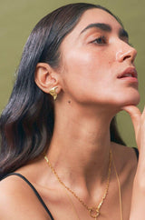 Gold Stud Earrings | Curve Stud Earrings | Mamour Paris