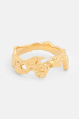 Lava Textured Gold Band Ring Mamour Paris Jewelry