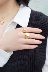 Gold Chunky Ring | 18k Gold Signet Ring | Mamour Paris