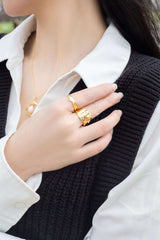 Gold Chunky Ring | 18k Gold Signet Ring | Mamour Paris