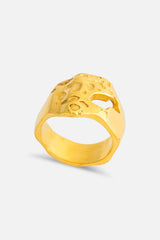 Gold Chunky Ring | 18k Gold Signet Ring | Mamour Paris