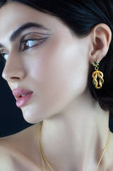 Onyx Dangle Earrings | Black Onyx Dangle Earrings | Mamour Paris