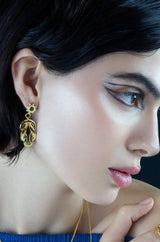 Onyx Dangle Earrings | Black Onyx Dangle Earrings | Mamour Paris